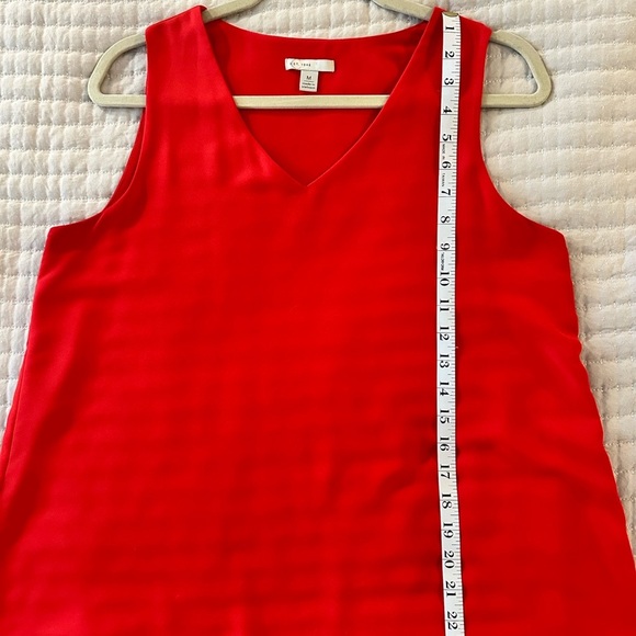 🌴 Bright Red, Lined Sleeveless Tank, Size M - Picture 9 of 9